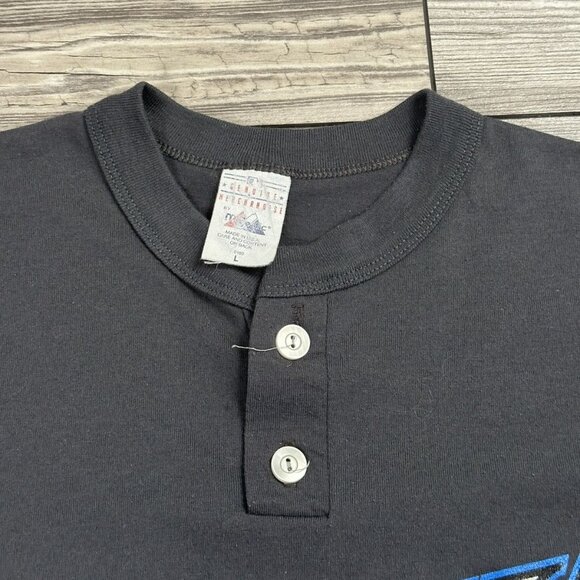 Vintage Y2K Blue Jays MLB Majestic Henley T Shirt - Picture 3 of 3